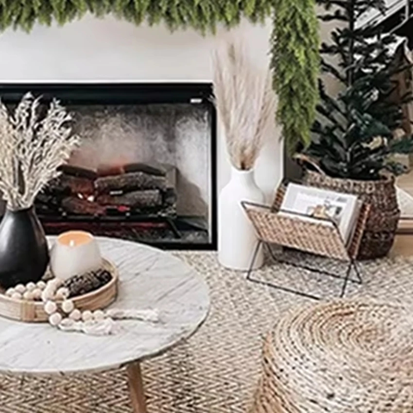 

275Cm Artificial Plants Christmas Tree Cypress Leaf Wreaths Home House Party Distinctive Decor Outdoor Yard Pine Rattan Ornament