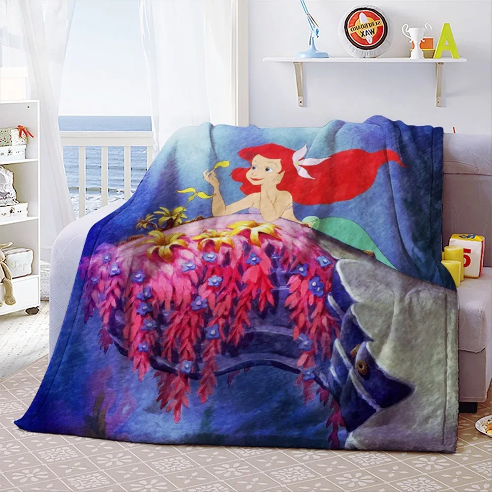 Mermaid Princess Ariel Home Textile Coral Fleece Throw Blankets Good Quality Flatsheet Bedding for Baby Kids Girls Gifts