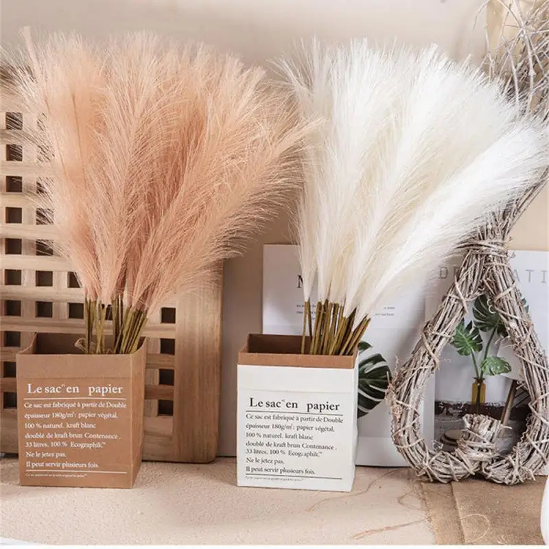 56.5cm Artificial Pampas Grass Bouquet Holiday Wedding Party Home Decoration Plant Simulation DIY Fake Flower Reed Boho