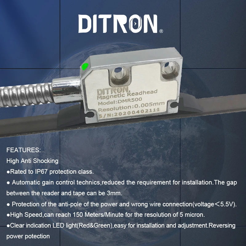 Selling High Precision IP67 Dro Magnetic Scale Sensor Read Head with Magnetic Tape for Milling Machine /lathe Machine Dro Kit