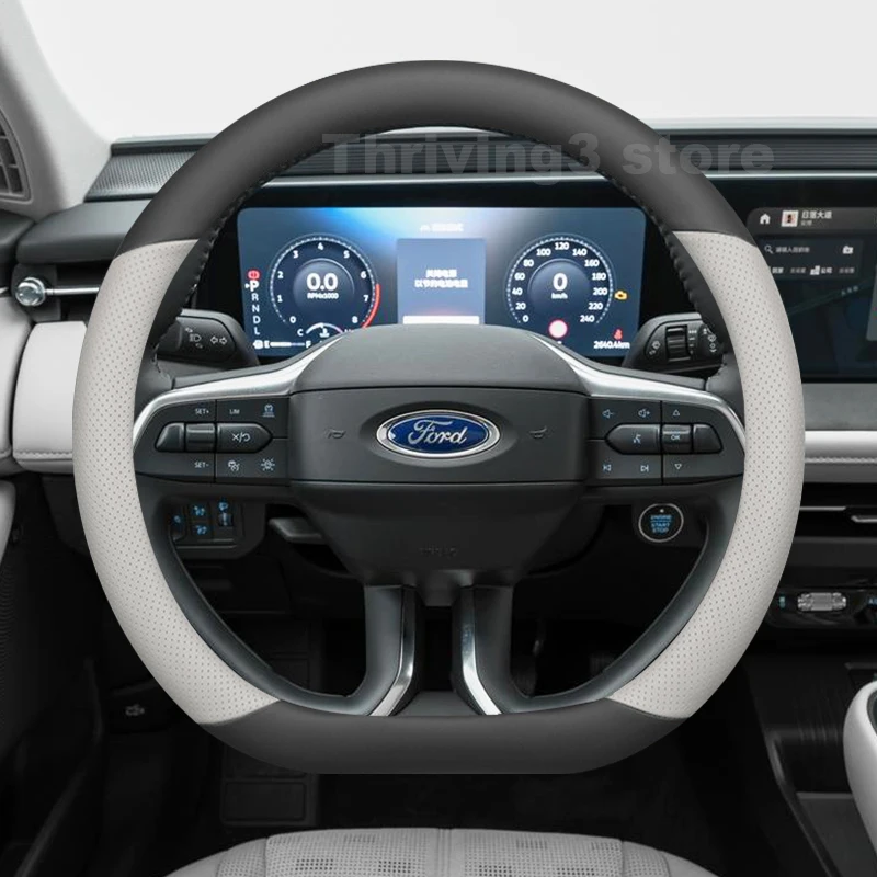 

Leather Car Steering Wheel Cover For Ford Taurus SHO 2009-2022 Covers For Covers Auto Steering Wheel Ford Taurus Accessories