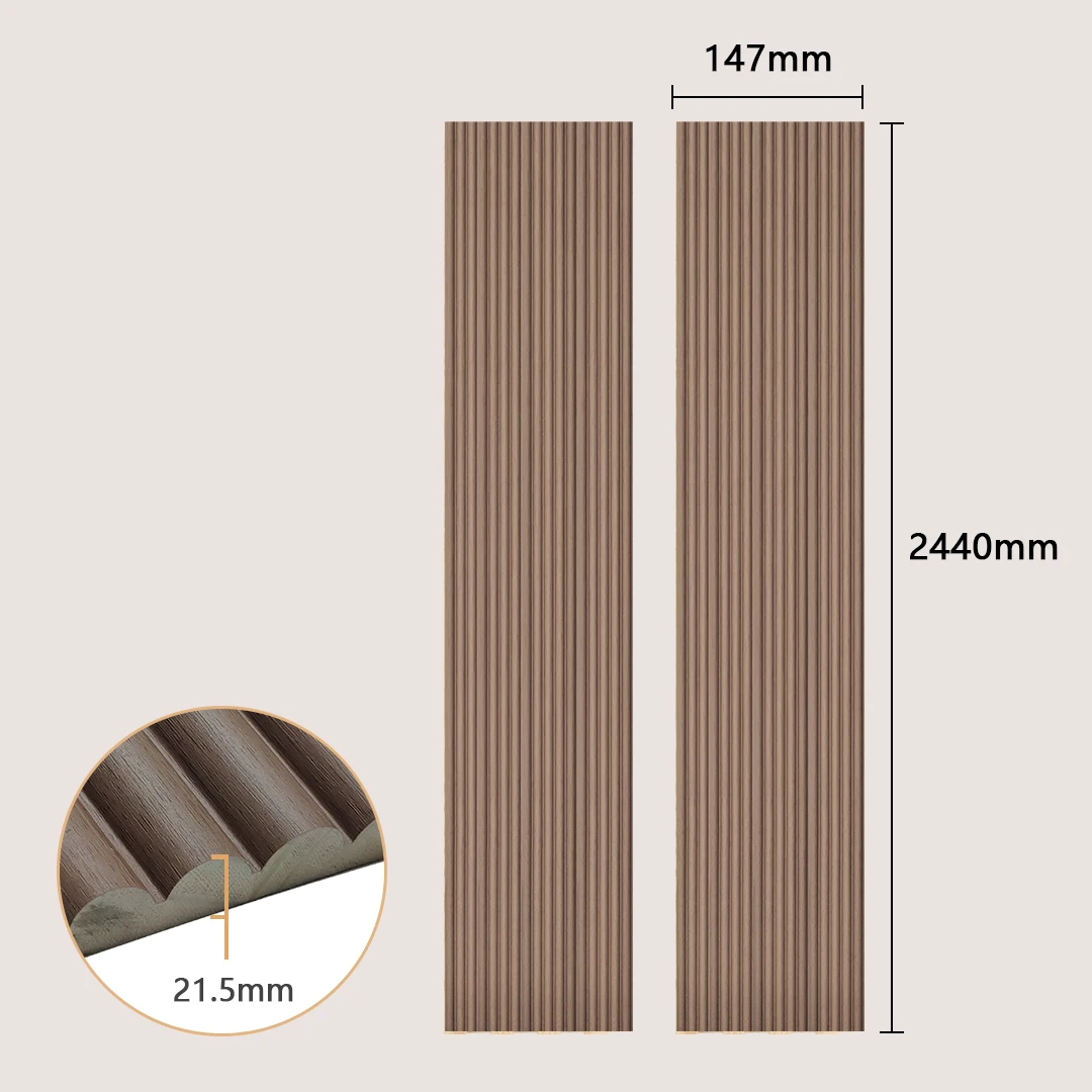 T Modern Solid Wood Fluted Wall Panels Sleek Design Mould-Proof & Scratch Resistant For Living Room Gym & Outdoor Use