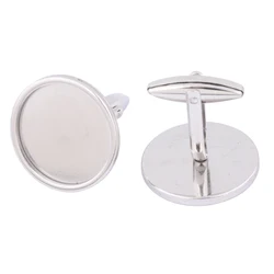 6pcs Stainless Steel Fit 20mm Cabochon Cufflink Base Setting Blanks Diy Cuff Link Bezel Trays For Jewelry Making