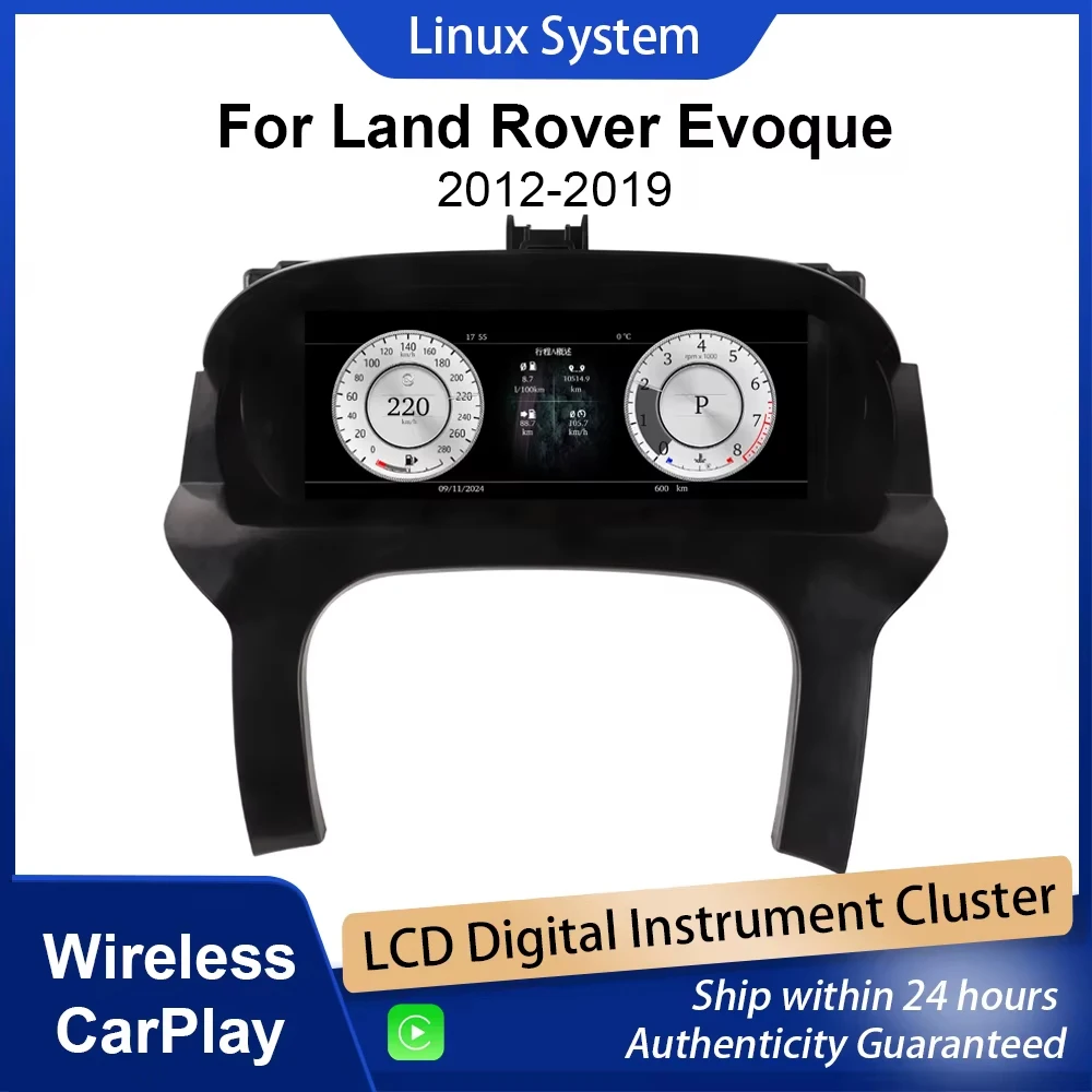 

Digital Cluster Dashboard For Land Rover Evoque 2012-2019 Speedometer Wireless CarPlay 12.3-inch HD screen