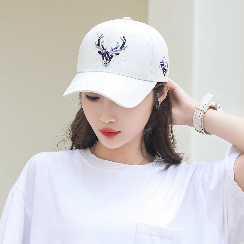 Spring Autumn High-end Camouflage Cotton Baseball Cap Deer Head Embroidered Sun Hat Personalized Tiger Head Duck Tongue Hat