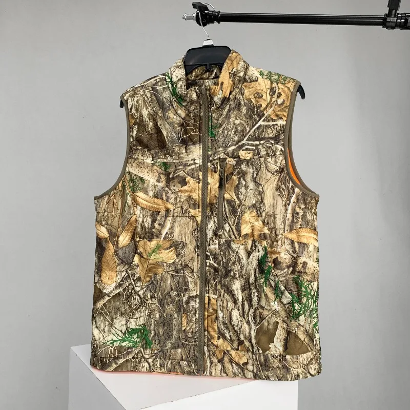 

Outdoor Bionic Camouflage Vest Fishing Bird Watching Photography Warm Vest Camo Hunting Clothes Tactical Uniform Camo Sniper