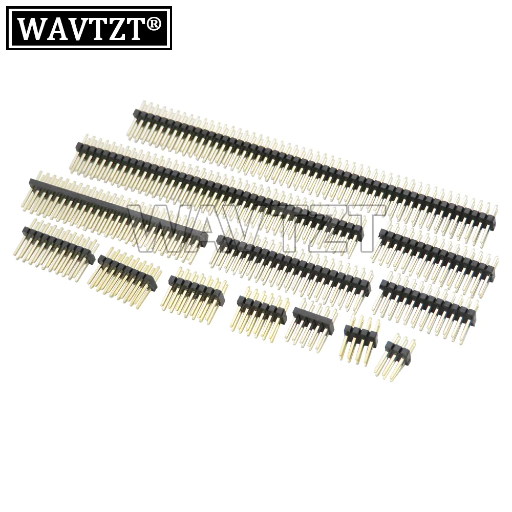 1.27MM Double Row Male 2~40P Breakaway PCB Board Pin Header Connector Strip Pinheader 2*3/4/5/6/7/8/10/12/15/20/40P 20PCS/LOT