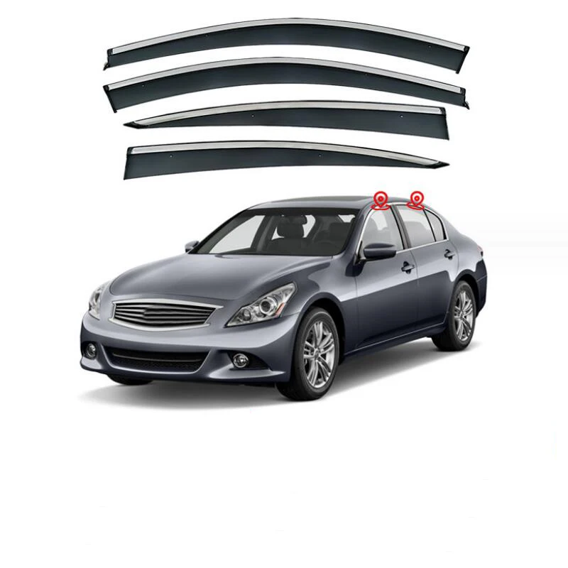 

Window Visor Rain Guard Side Window Deflector Weather Shield For Infiniti G Series 2007 2008 2009 2010 2011 2012 2013 2014 2015