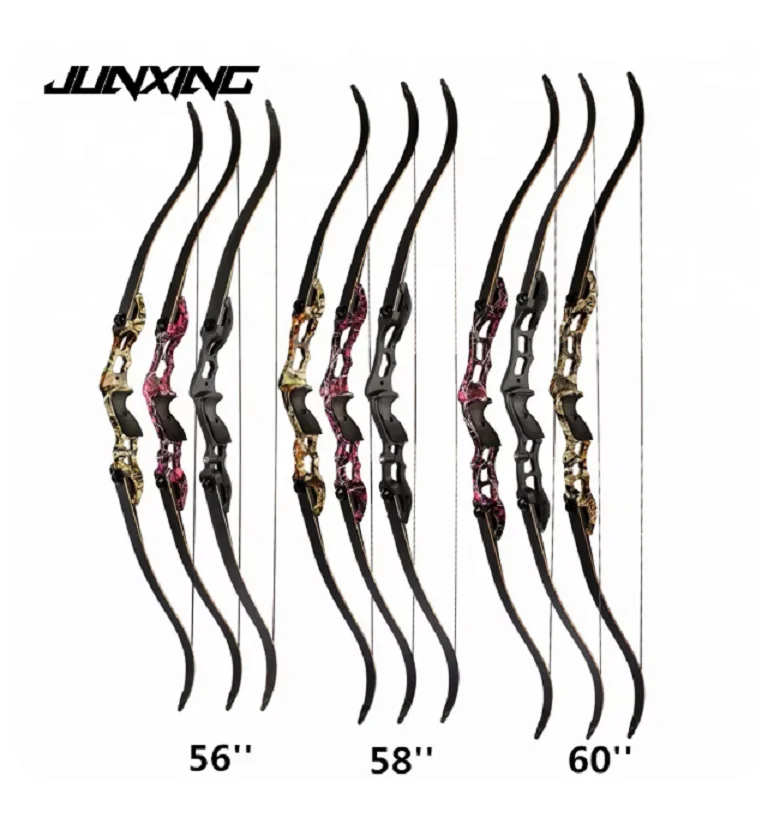 

Junxing F185 Recurve Bow 56/58/60Inch 30-50lbs 17/19/21Inches Aluminum Alloy Bow Riser Archery Hunting Shooting Bow