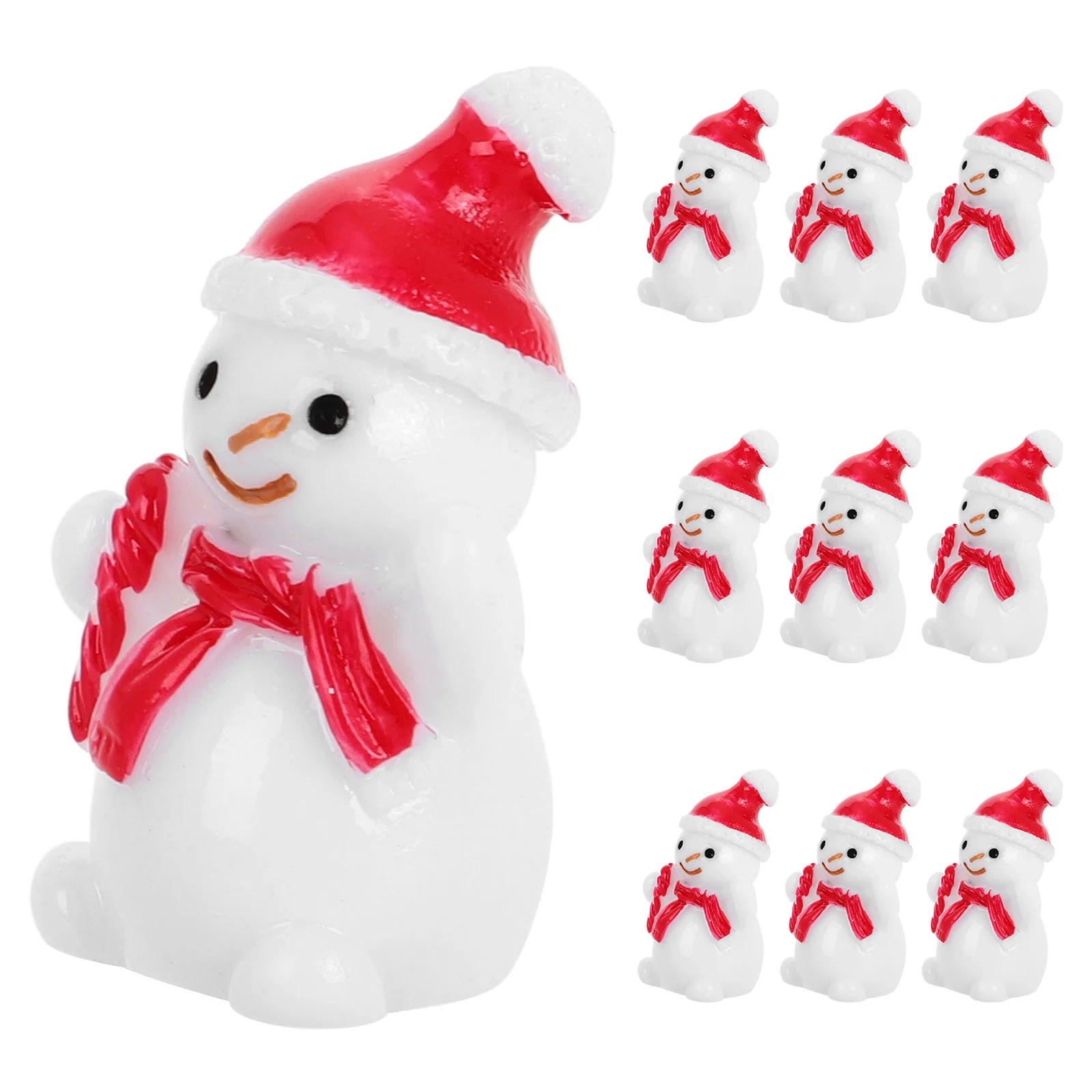 10 Pcs Mini Toys Snowman Outdoor Christmas Decorations Halloween Resin Craft Tree