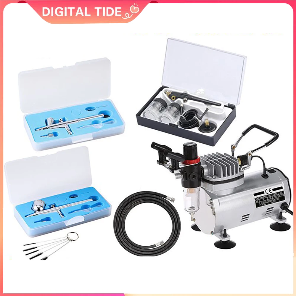 Professional Dual-Action Airbrush 120W Electric Spray Gun Air Brush Painting Set Art Nail Tattoo Makeup Model Sprayer