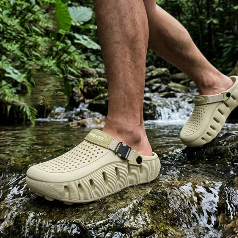 Outdoor Rutschfeste Strand-Sportsandalen für Damen 2026 Sommer Weiche Dicksohlige Clogs Bequeme Geschlossene Zehenpartie Eva-Fahrsandalen – Detail 3