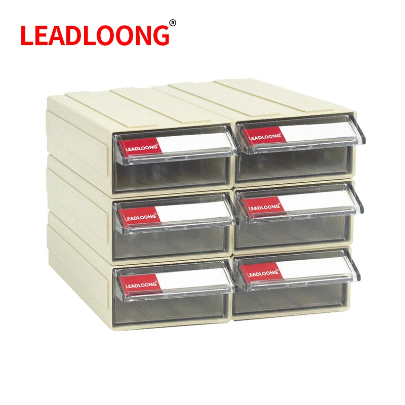 LEADLOONG F1 Desktop Storage Drawer 6pcs 180*95*50mm/7*3.7*2in Stackable Organizer Drawer Great For Storing Hardware Mall Parts