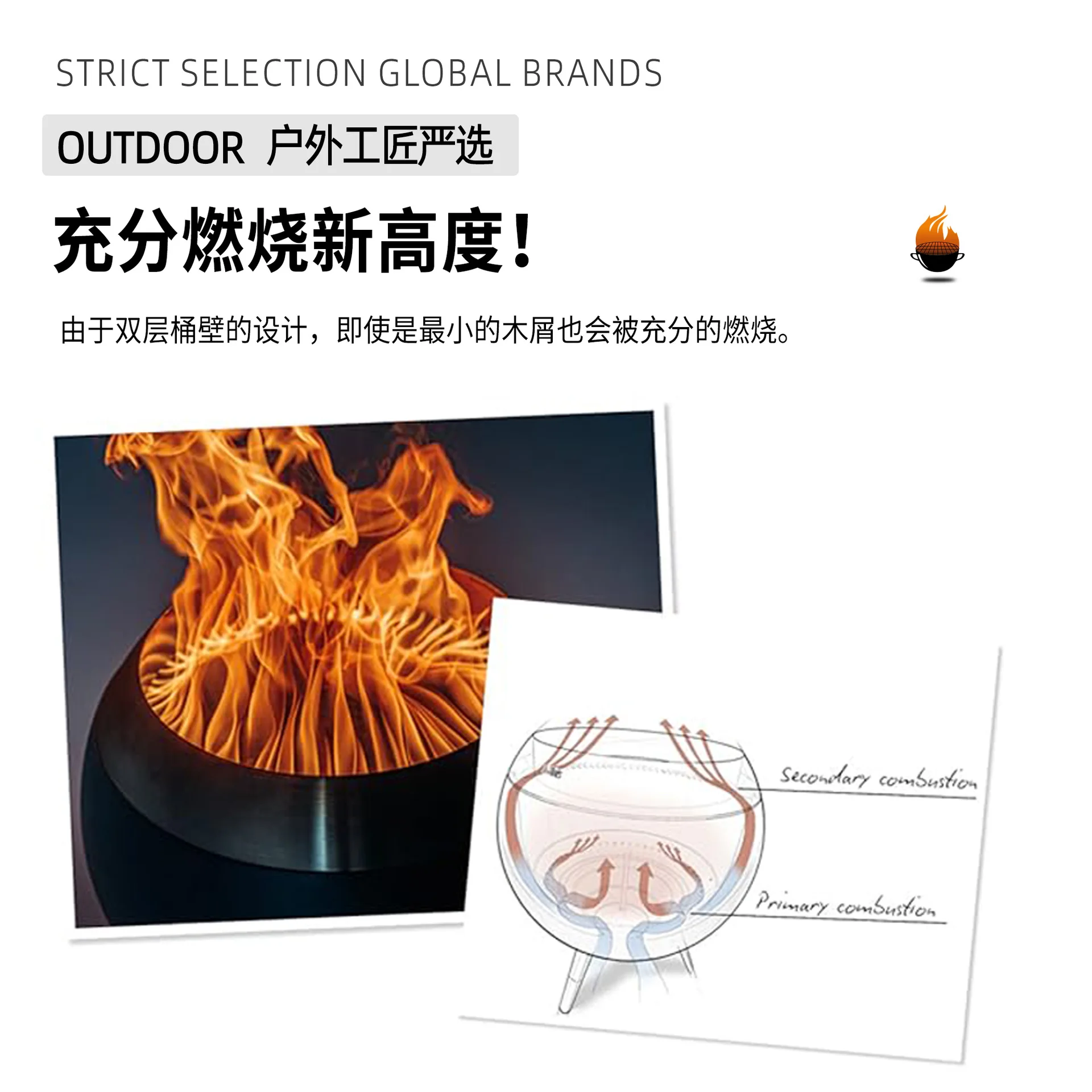 

Home Garden Barbecue Outdoor Heater Fire Pit Winter Gathering Around the Fire Pit for Tea Garden Secondary Combustion Smokeless