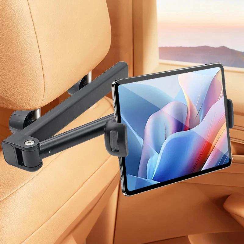 

Hot Selling Custom Retractable 3In1 Car Headrest Phone Tablet Holder Hotel Fleet Foldable 360° Adjustable Back High Quality
