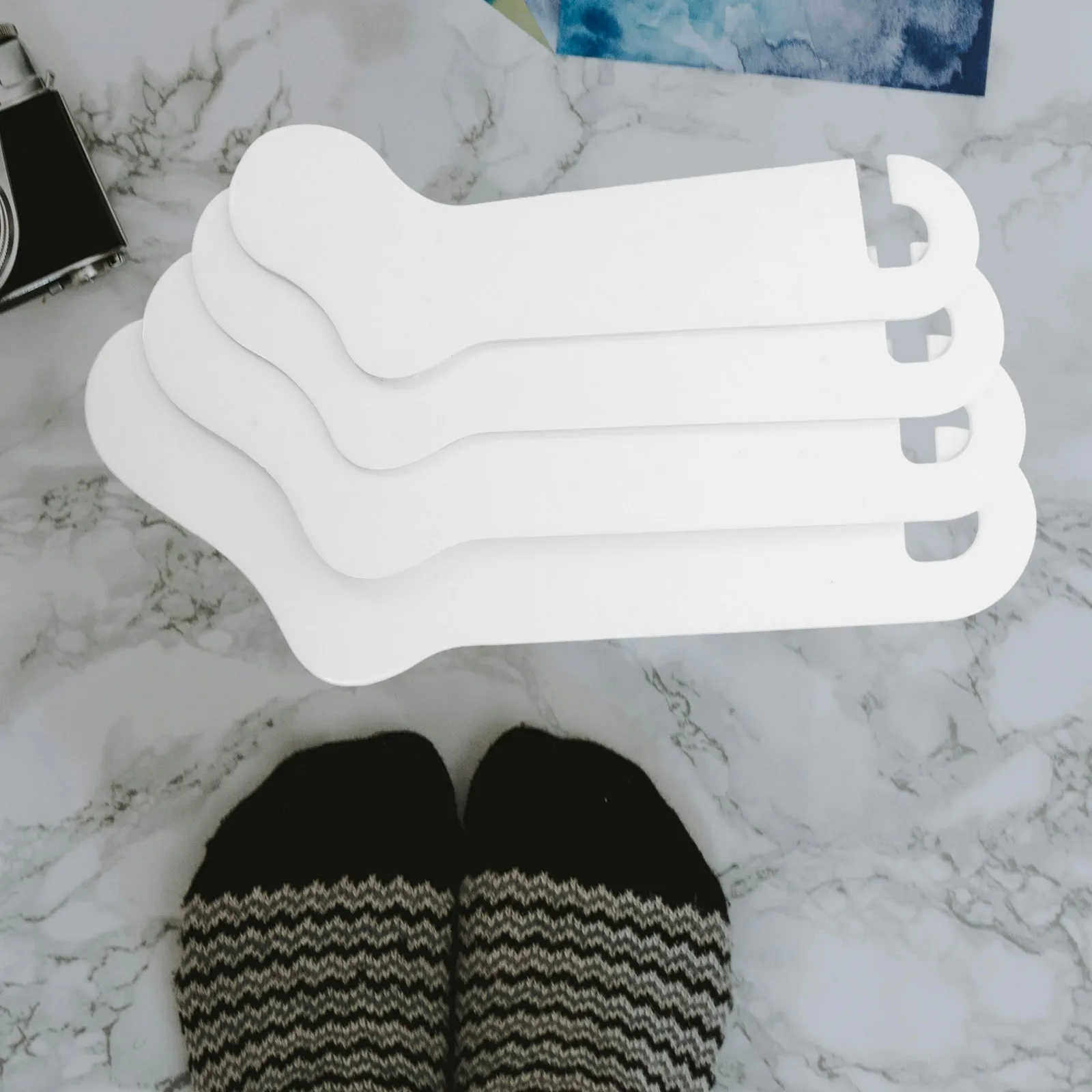 

4pcs Socks Display Board Fixture Card Jig Hanger Hosiery Sample Stockings Child Size Template Organizing Panel Liners Paperboard