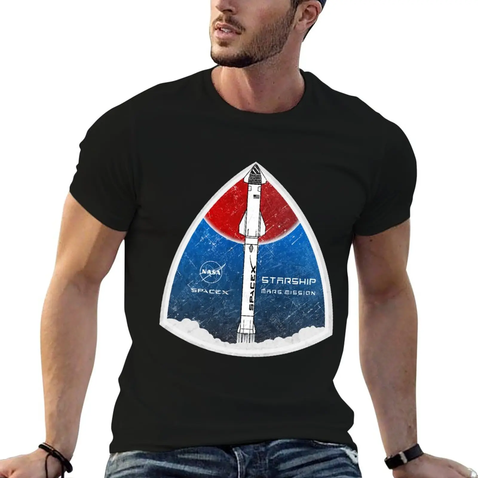 Starship: Mars Mission T-Shirt quick drying tops graphic shirts vintage clothes compression shirt men