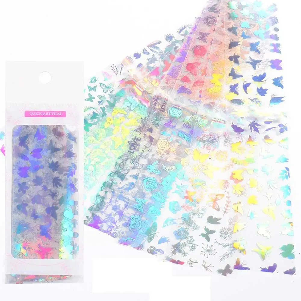 Art Decoration Geometric lines Holographic Nails Decals Laser Nails Stickers Water Transfer Stickers Mixed Transfer Nail Foils