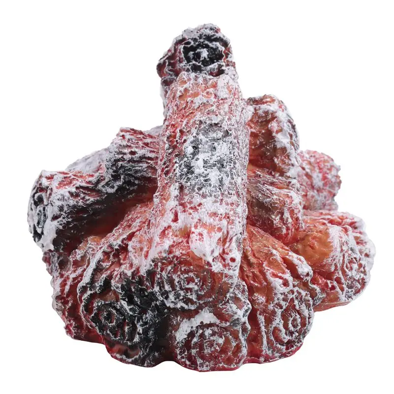 ABRN-LED Artificial Fire Flame Light, Flameless Fireplace Light LED Fireplace With Realistic Log Wood Burning Flame Red