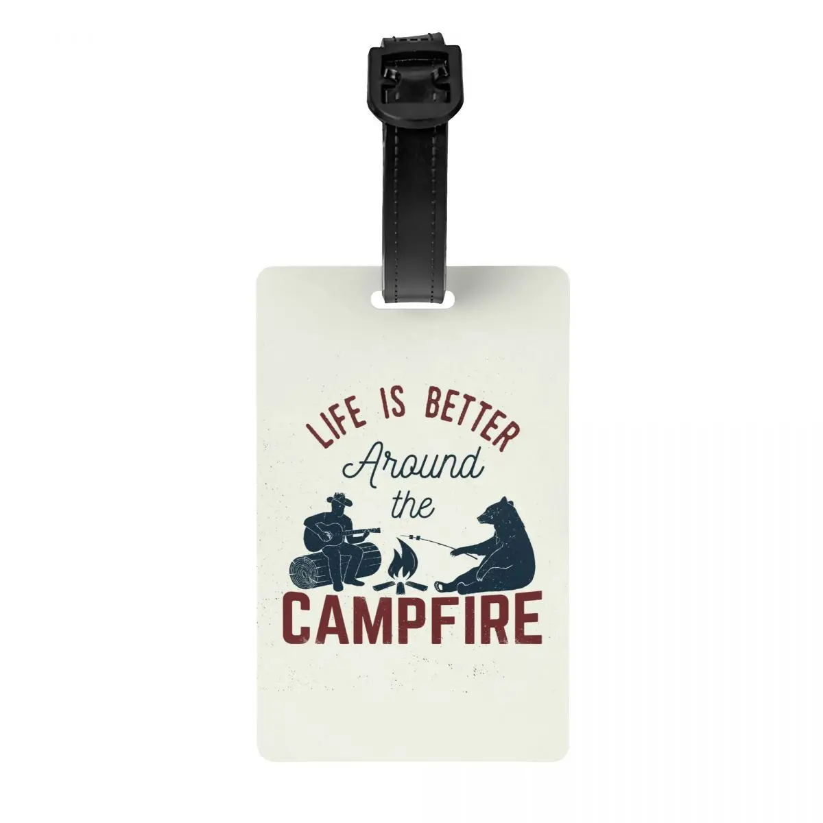 Custom Happy Campers Adventure Camping Luggage Tag for Suitcases Privacy Cover Name ID Card