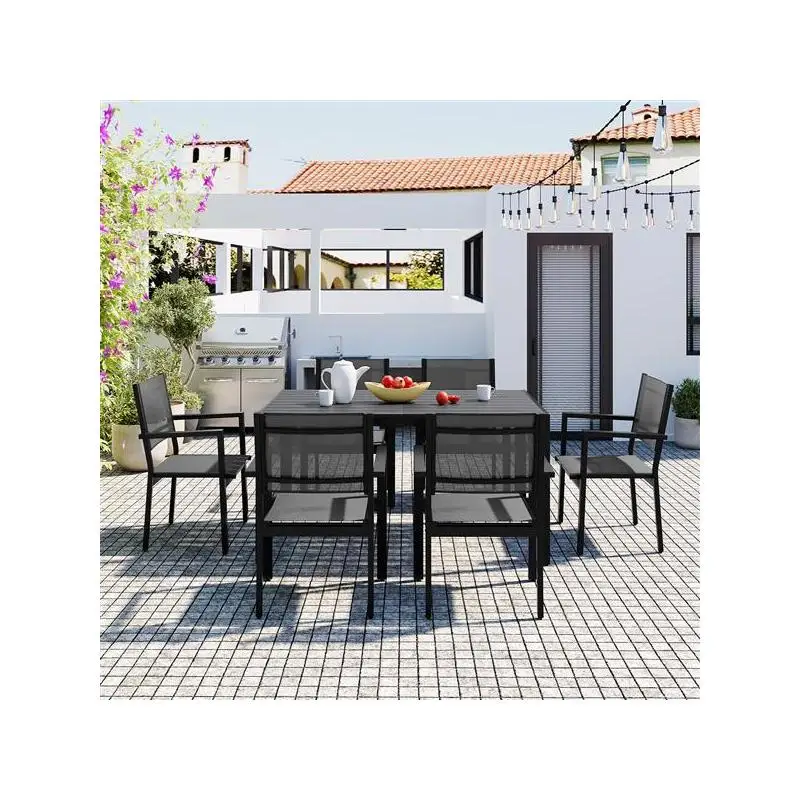 Durable Steel Outdoor Table and Chair Set for Patio, Balcony, and Backyard Use