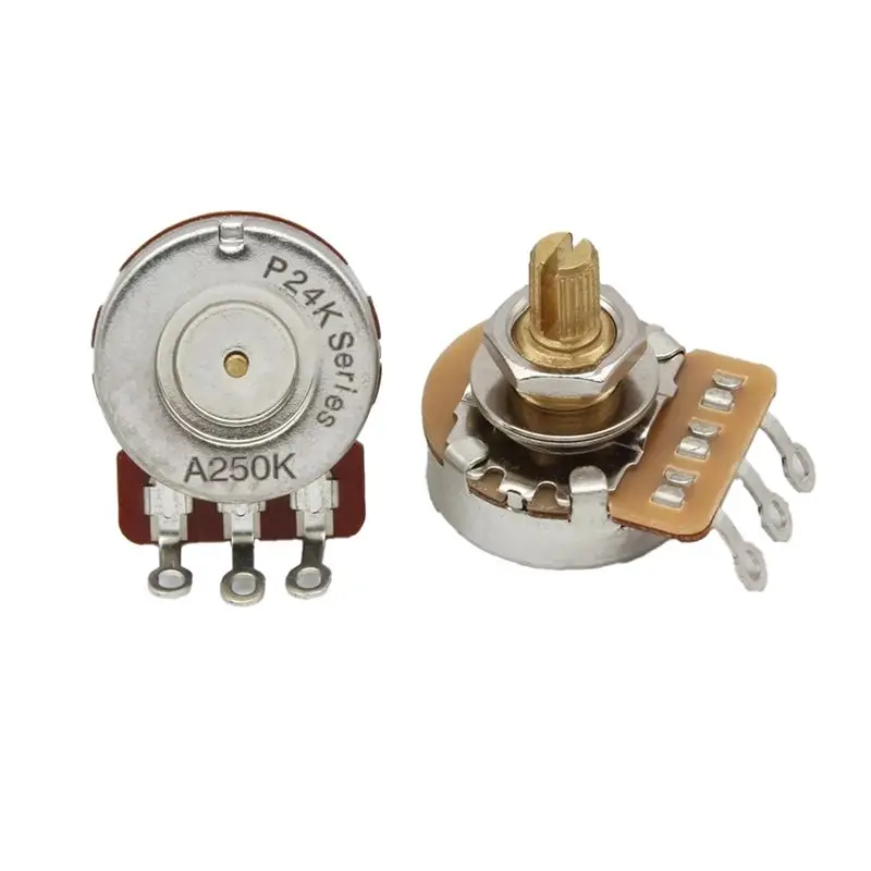 

[NEW!ABKG】 2PCS Guitar Potentiometers,Short Shaft Options,Fine 24-Spline Brass Shaft,Ideal For Guitar Customization