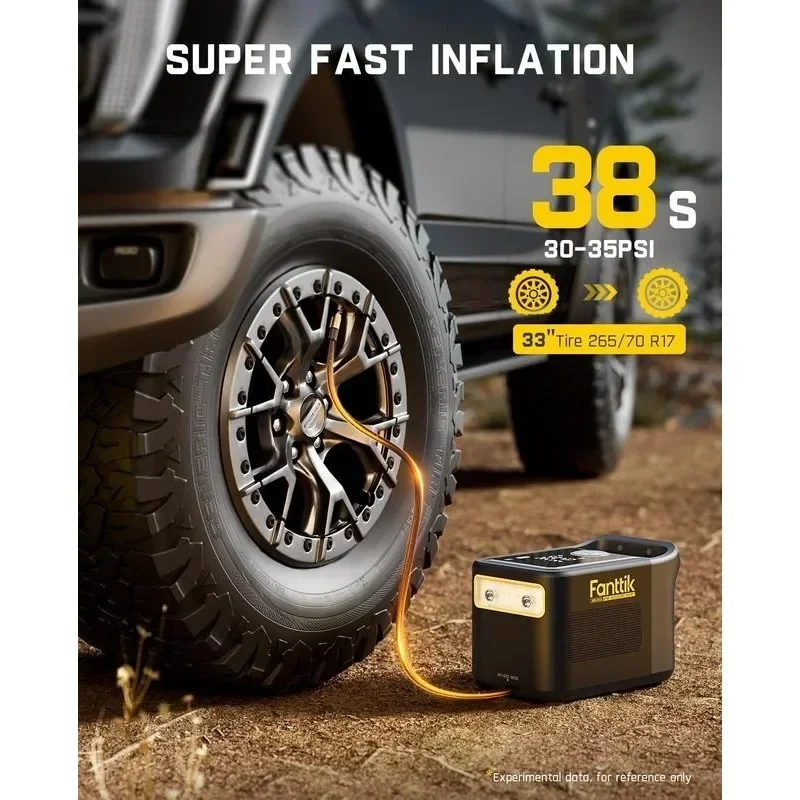 Fanttik X9 Ultra Portable Tire Inflator for Pickup Truck, RV | 3-in-1 Air Pump, Power Station, Flashlight | 6X Faster Inflator