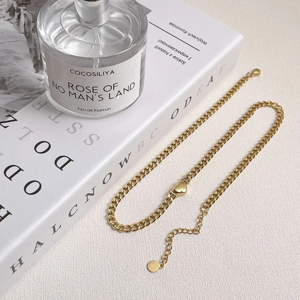 ENFASHION Valentine Heart Necklace For Women Gold Color Necklaces Stainless Steel Jewelry Emo Choker Collares Para Mujer P213274