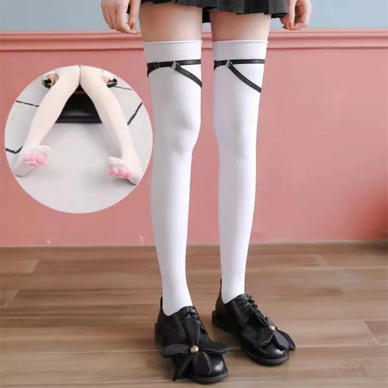 Thigh High Stockings Womens Over Above Knee Socks Kitten Claw Cat Paw Pad Ladies 3D Long Sock Cosplay Harajuku Y2k Super Elastic