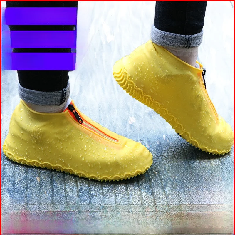 thickened-silicone-shoe-covers-zipper-waterproof-outdoor-men's-shoe-covers-anti-slip-wear-resistant-booties-for-adults-and-kids
