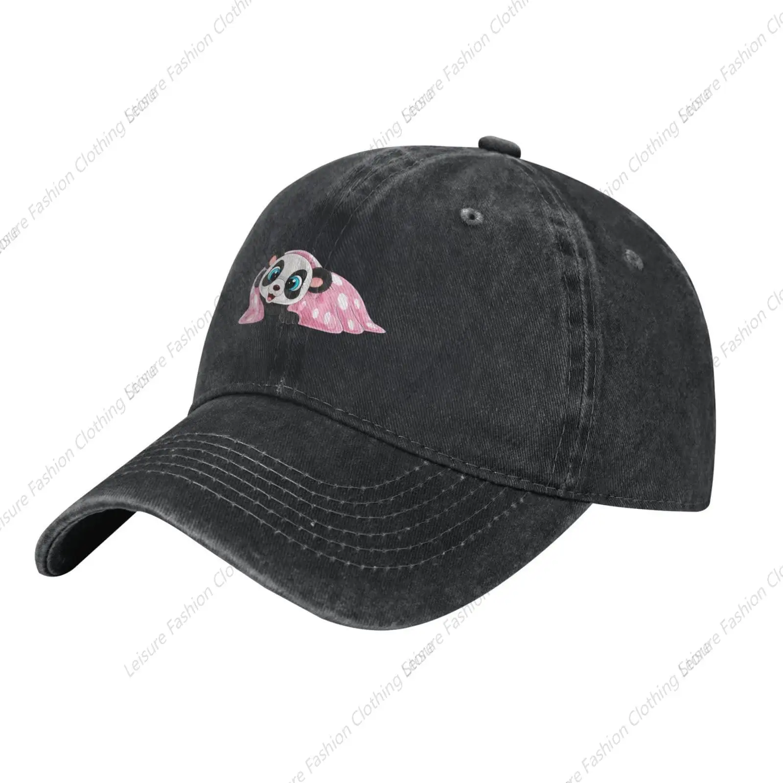 Cartoon Panda Covered with A Pink Quilt Baseball Cap for Men Women Vintage Trucker Hat Golf Hats Dad Caps