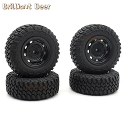 Soft Rubber 5mm Hex MN99S MN98 Off-Road RC Tires Tyres Beadlock Design Wheel for 1/16 Scale WPL C24 B36 JJRC Q60 Military Trucks
