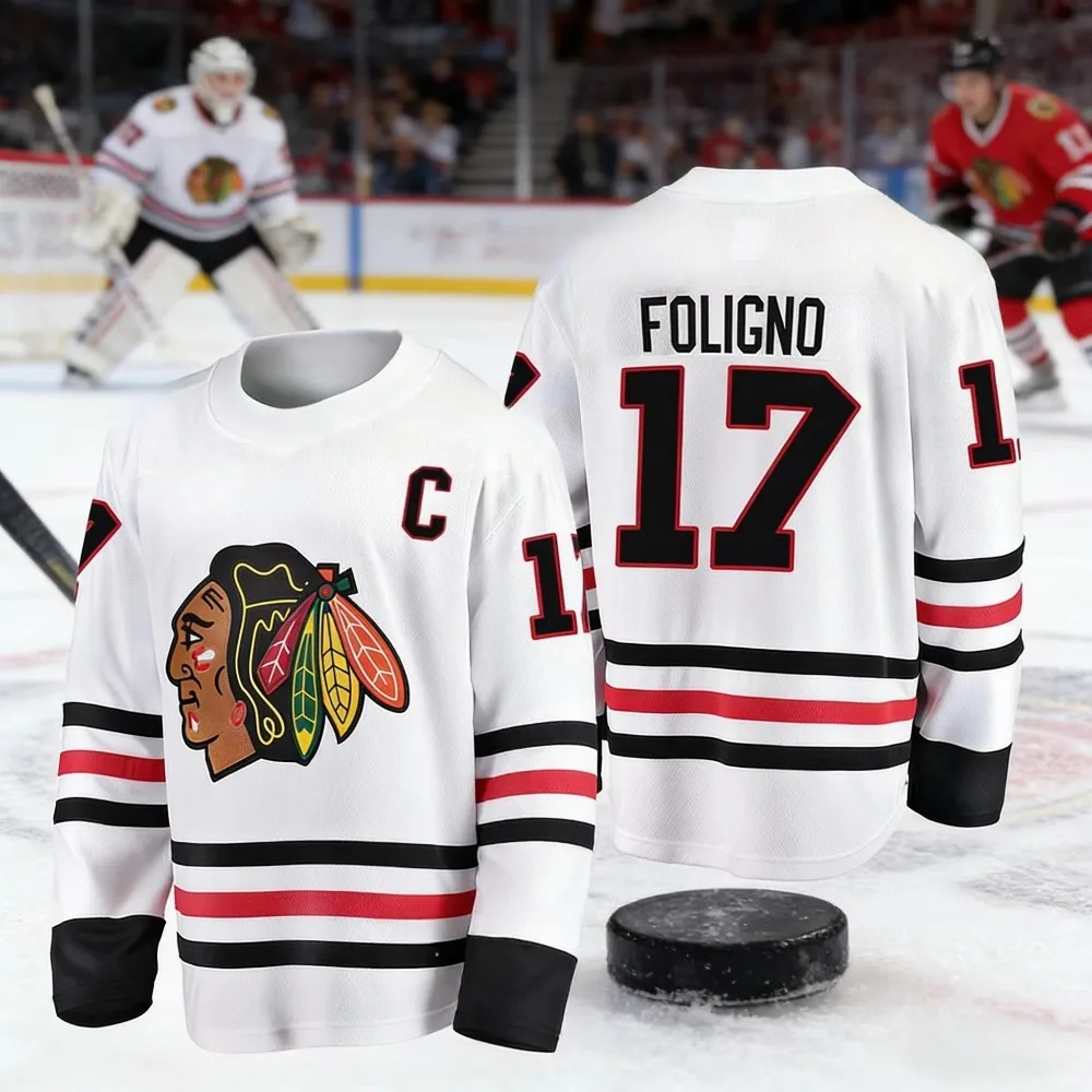 2026 Chicago Best-selling Men's Ice Hockey Sportswea 3D Printed White Breakthrough Edition Children's and Parental Clothing
