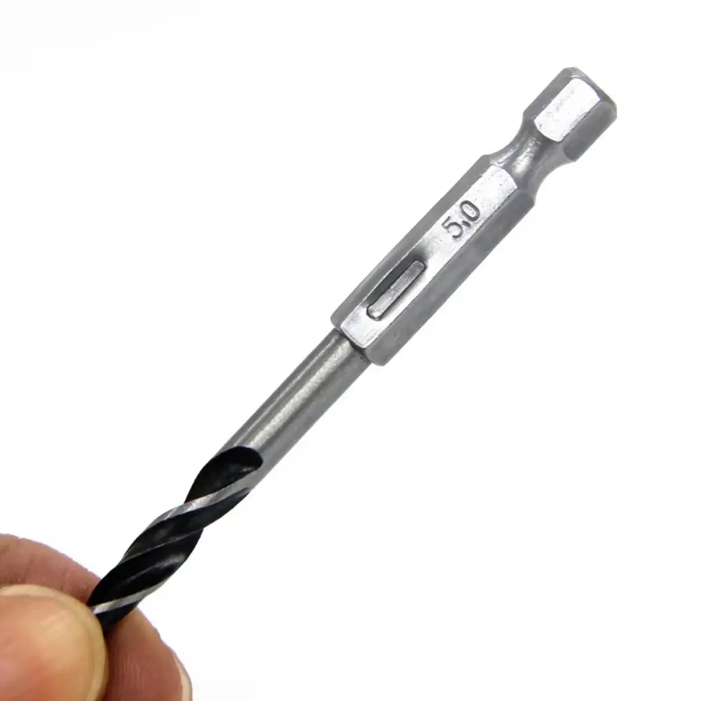 

5PCS 4/5/6/8/10mm Three-pointed Woodworking Drill 1/4" Hex Shank Power Tool Twist Dril Bit High Quality Spiral Reaming Drill Bit