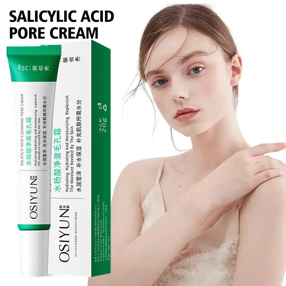 Salicylic Acid Pore Shrinking Cream Blackehead Acne Treatment For Clear Skin Brighten Whiten Moisturize Salicylic Acid Seru X8R2