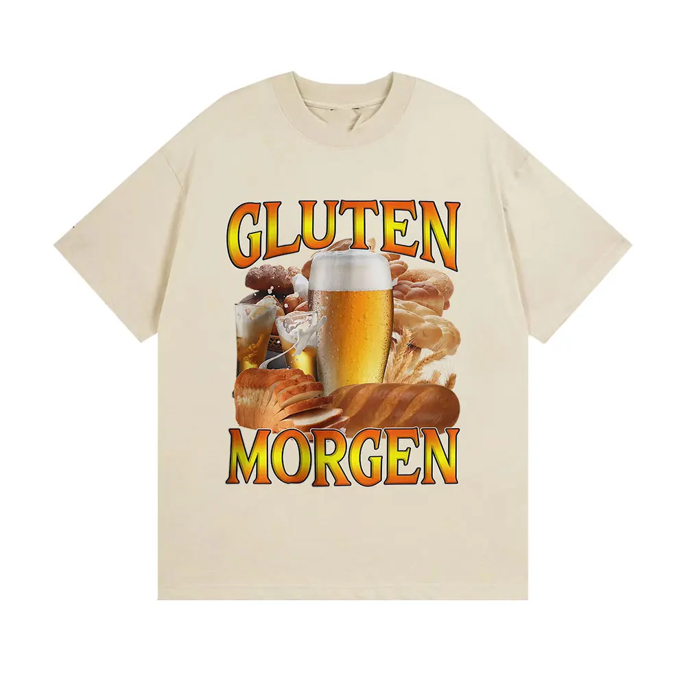 الغلوتين Morgen مضحك الغلوتين عدم الصدام ميمي تي شيرت الرجال النساء فضفاضة س الرقبة قصيرة الأكمام تي شيرت Vintage بلايز القطن المتضخم #6