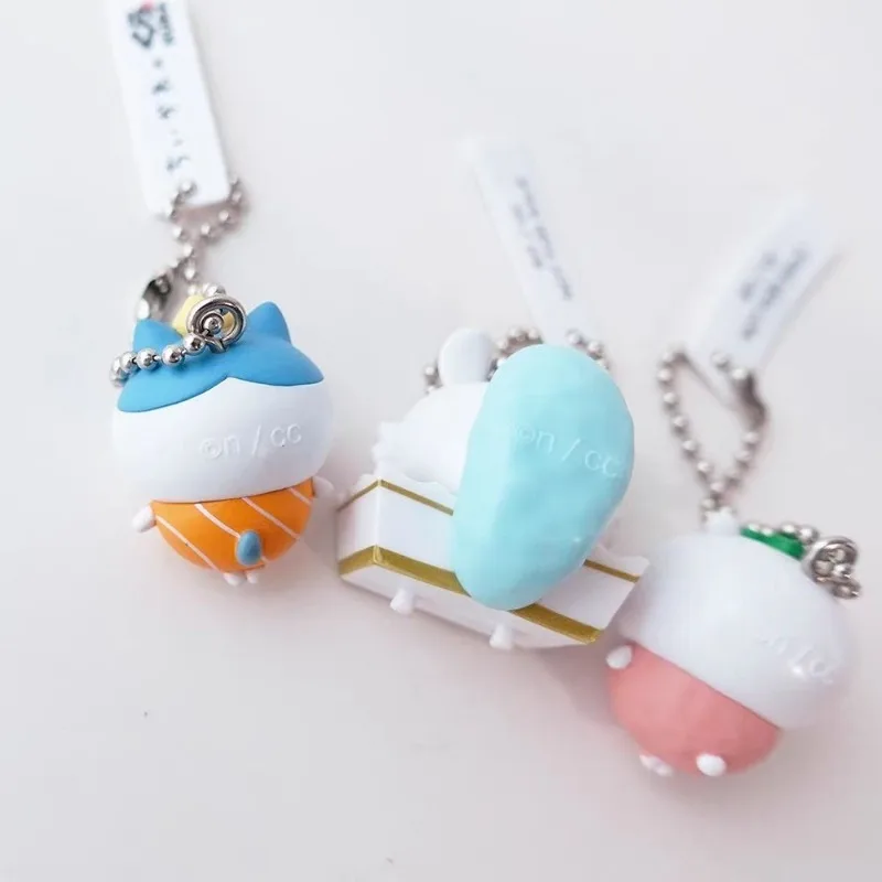 Anime Chiikawa Hachiware Usagi Revolving Sushi Series Hanging Ornaments Salmon Keychain Self-deprecating Bear Cartoon Kawaii New