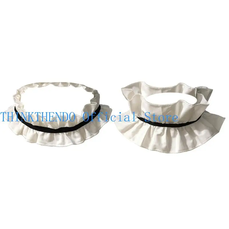 

39BB Elegant Ruffled Detachable Collar Victorian Choker Shawl Women Fashion Accessory