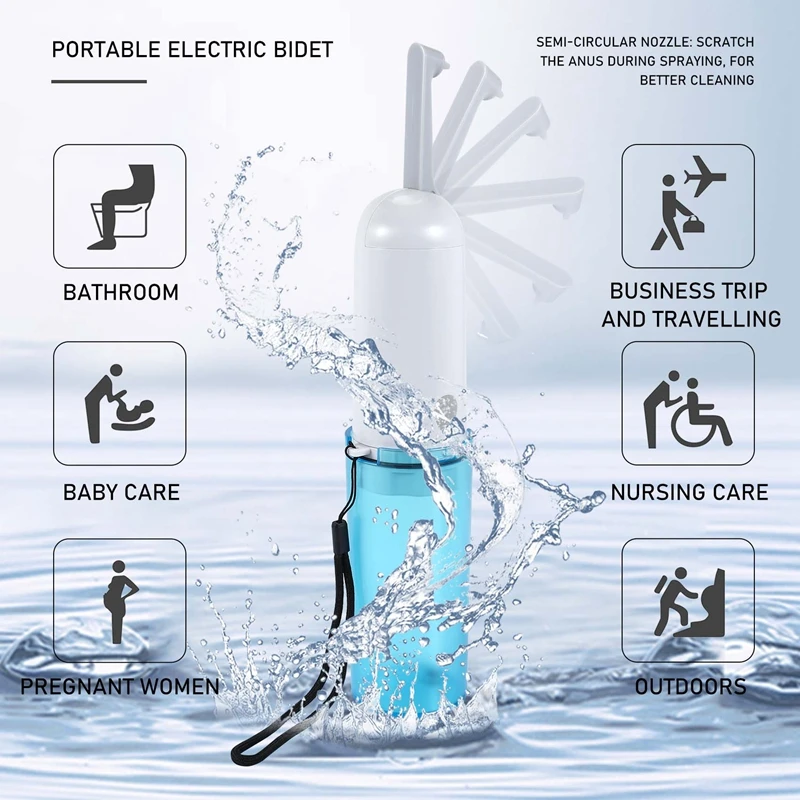 Handheld Portable Electric Bidet With USB Charging - Travel/Holiday Portable Baby Bidet Irrigator Sprayer Personal Hygiene Care