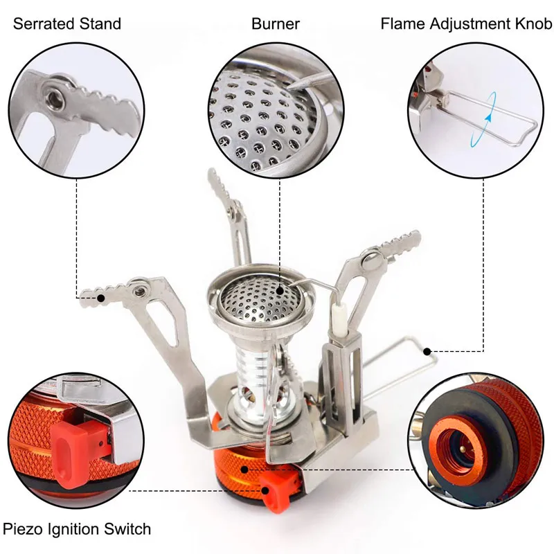 캠핑용품 3000W Mini Gas Stove Outdoor Folding Tourist Burner Portable Furnace Picnic Cooking Camping Supplies Tools