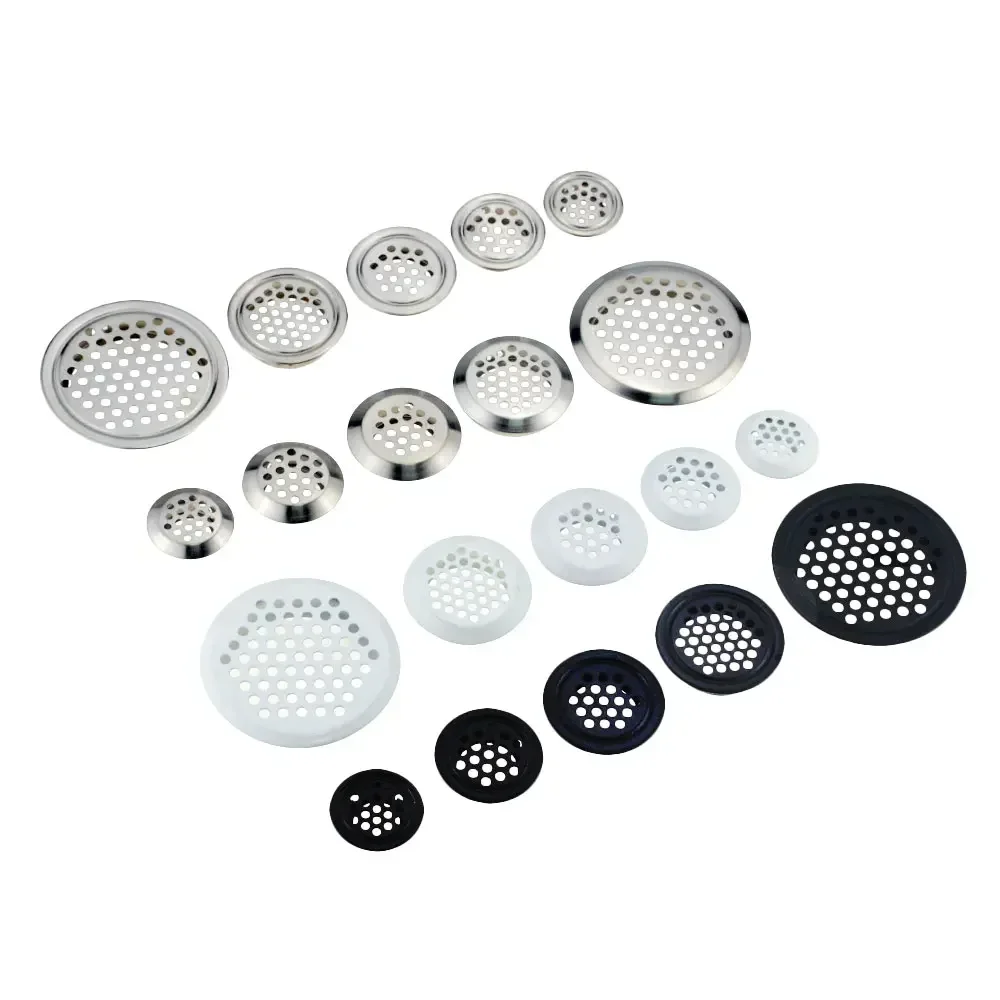 4pcs Wardrobe Cabinet Mesh Hole Black Air Vent Louver Ventilation Cover Stainless Steel Black color