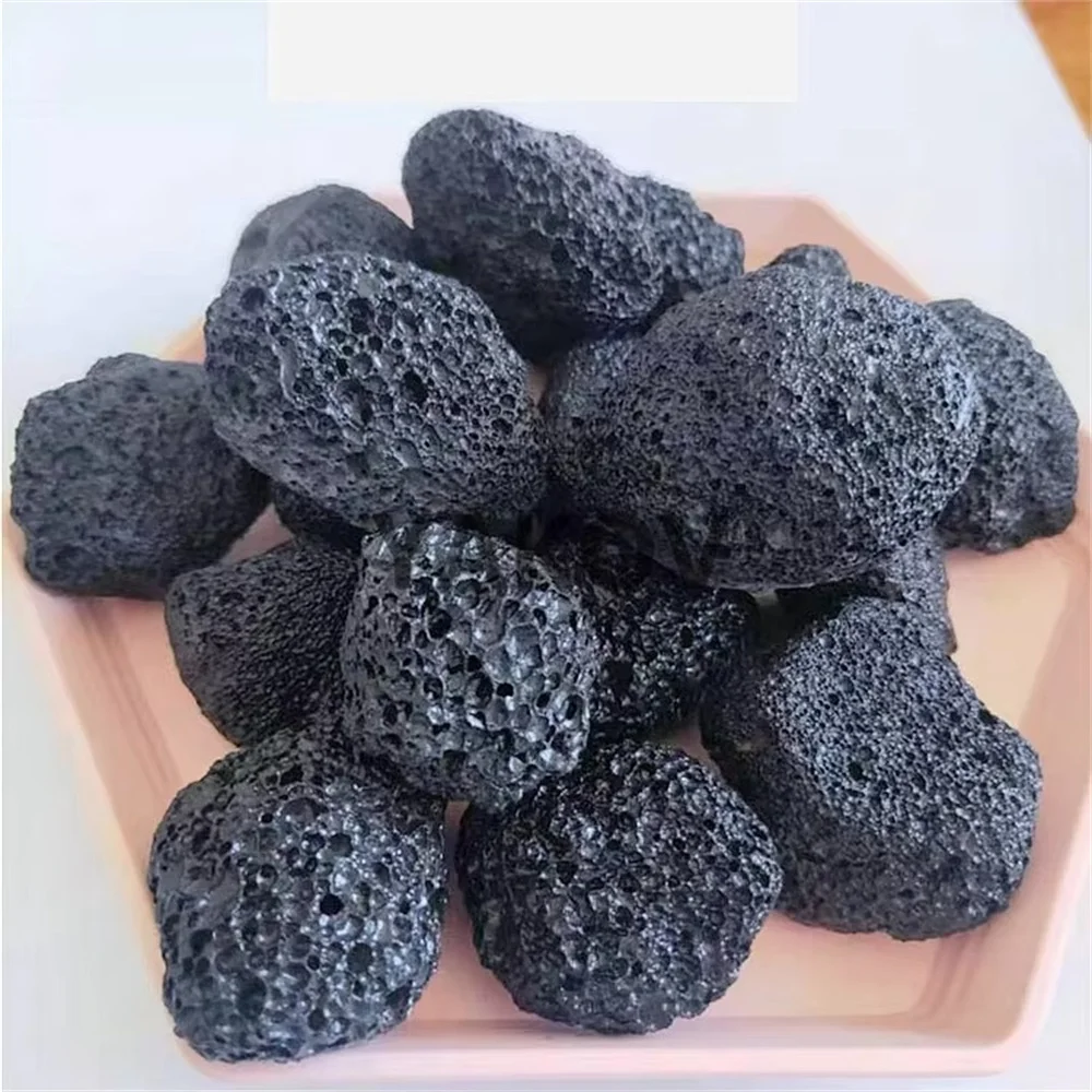 Natural Porous Black Volcanic Stone Lava Rock raw For aquarium decoration  and  Aromatherapy Essential Oil Diffuser