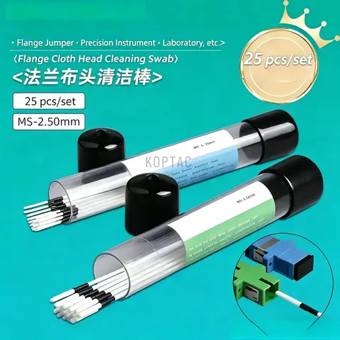 Fiber Optic Cleaning Sticks Fiber Tip FCSCLC Adapter Flange Optical Module Cleaner Stick 1.25/2.5mm 25 Pcs cleaning tools