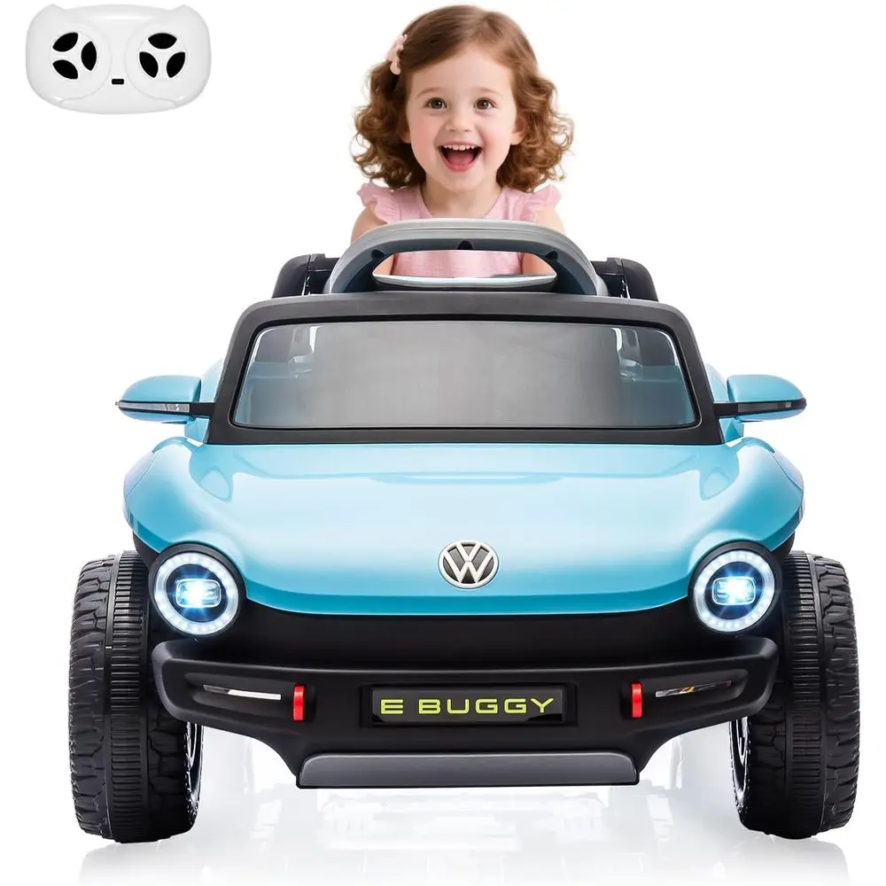 12V Kids Ride On Car Licensed Volkswagen Beetle Electric Ride On Toy for Toddlers 4 Wheeler Vehicle with Parental Remote,Blue