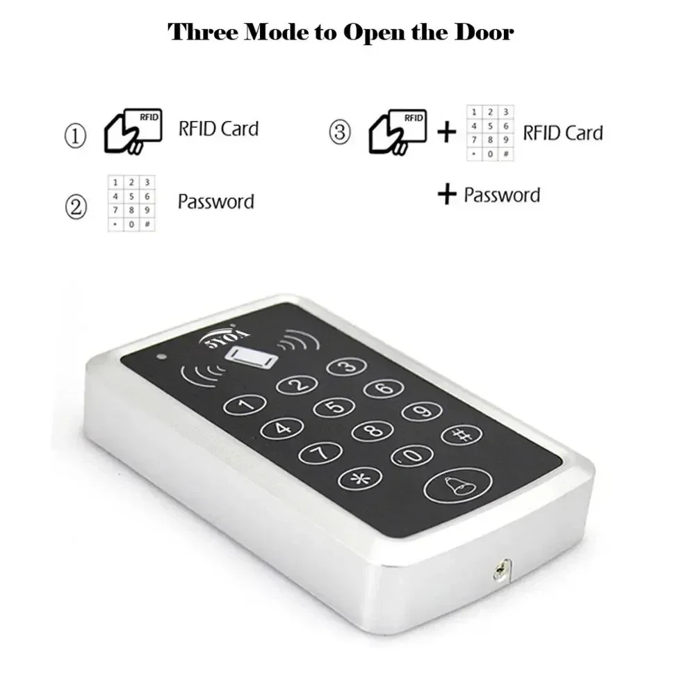 125KHz RFID Access Control Keypad EM Card Reader Support 1000 Users Door Access Control System Door Lock Opener Keyboard System