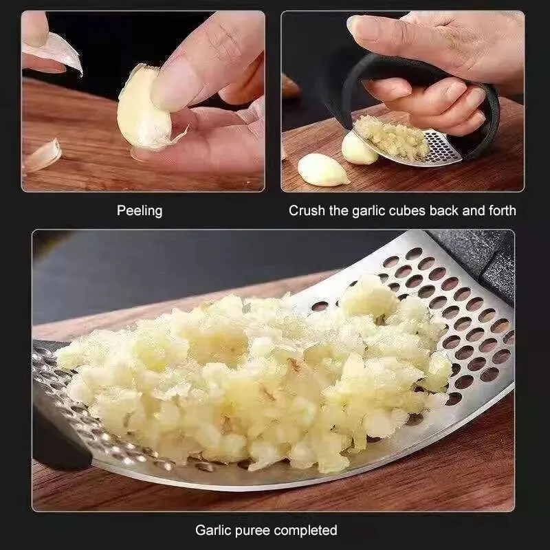 1pc Stainless Steel Garlic Press Crusher Manual Garlic Mincer Chopping Garlic Tool Fruit Vegetable Tool image 5