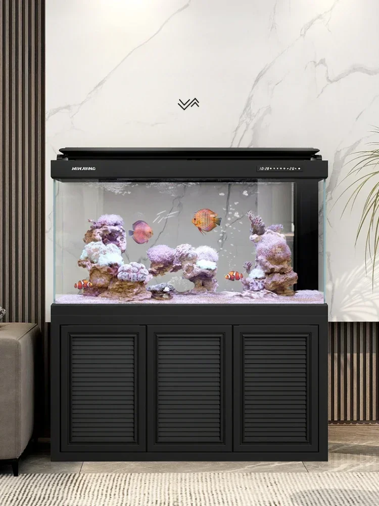 Fish Tank Professional-Grade Bottom Filter Ultra-White Glass Aquarium Change Water Household Living Room Dragon Tank