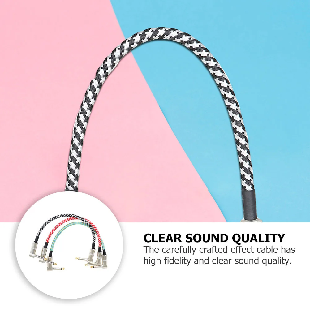 

3Pcs Guitar Audio Cable Professional Effect Connection Wire High Fidelity Noise Reduction Instrument Patch Cable for Electric