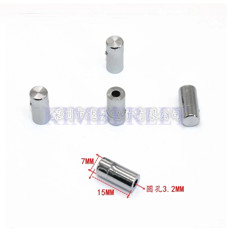 20PCS Light Touch Button Cap Plastic Cap Solar Plating Button Cap 7X15MM Round Hole 3.2MM Silver Plating Cap