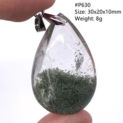 Top Natural Ghost Phantom Quartz Pendant Jewelry For Women Men Beauty Gift Crystal Silver Oval Beads Clear Garden Gemstone AAAAA